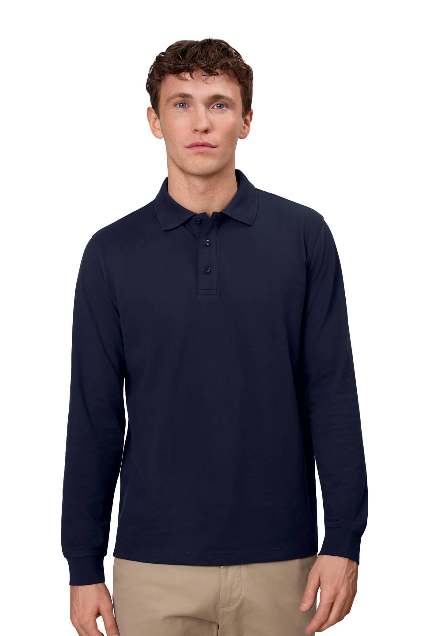 Langarm Stretch-Poloshirt 544