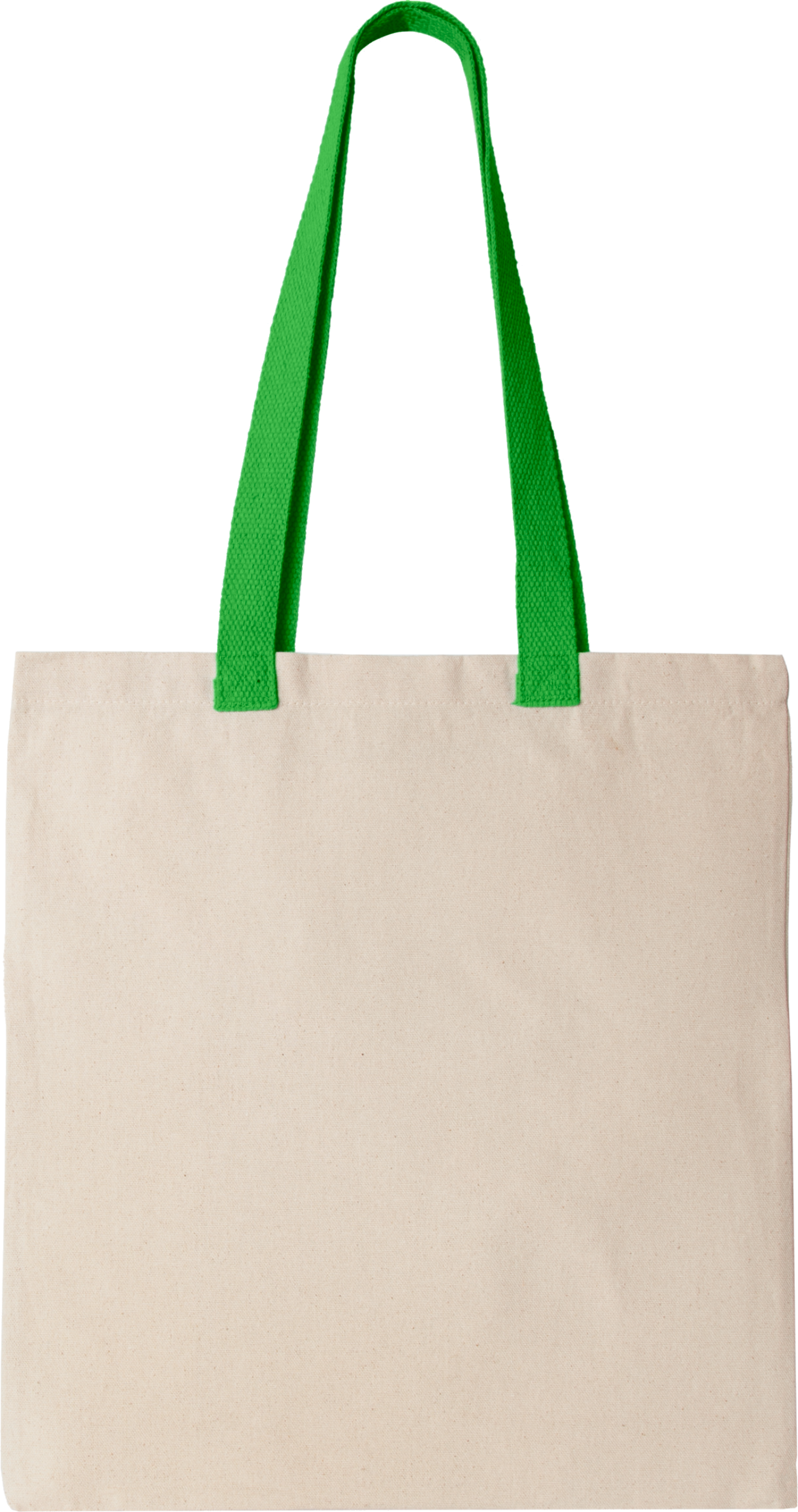 Flache Shoppingtasche aus Tuch mit kontrastfarbenem Griff