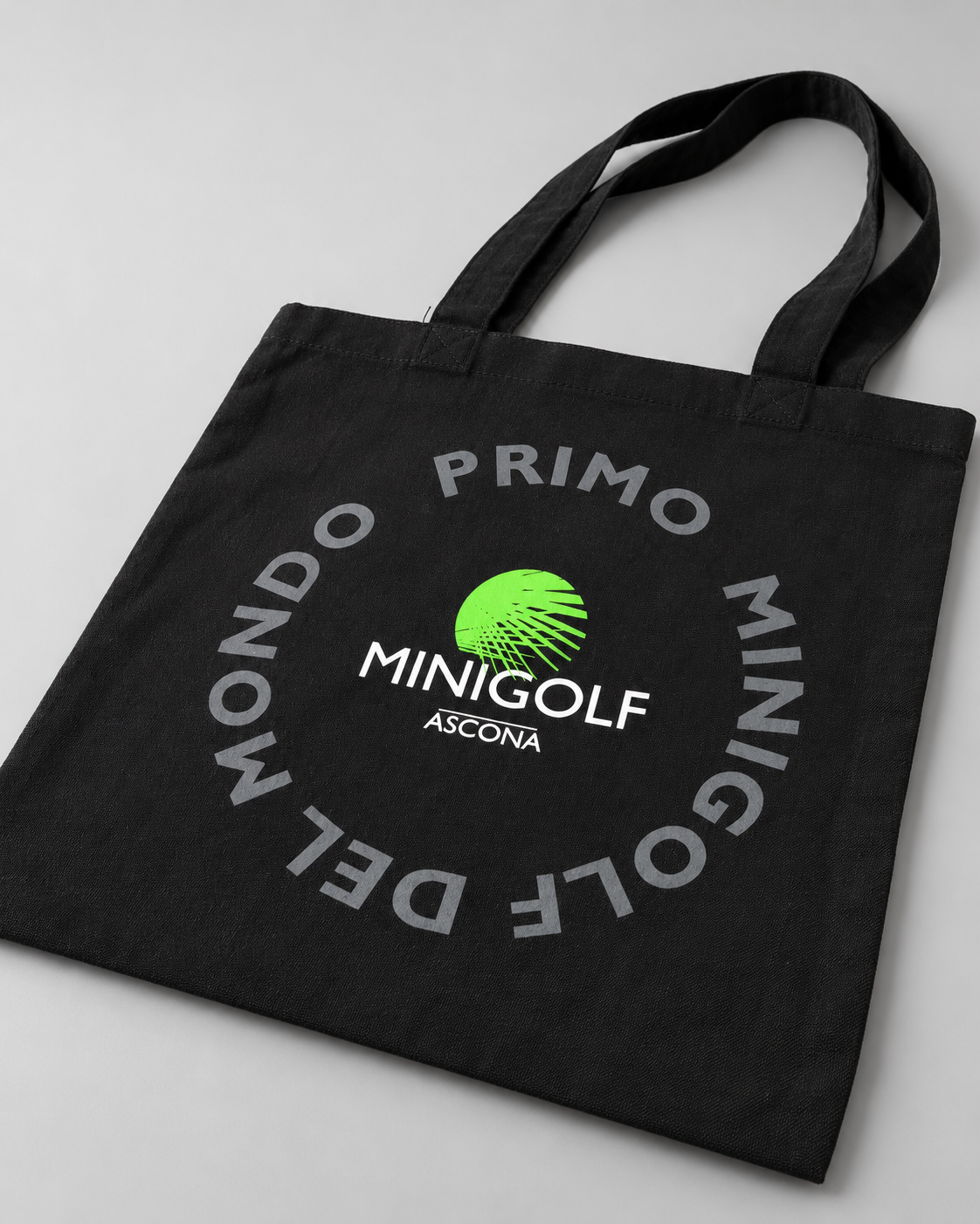 Minigolf Ascona Siebdruck auf Jutebeutel