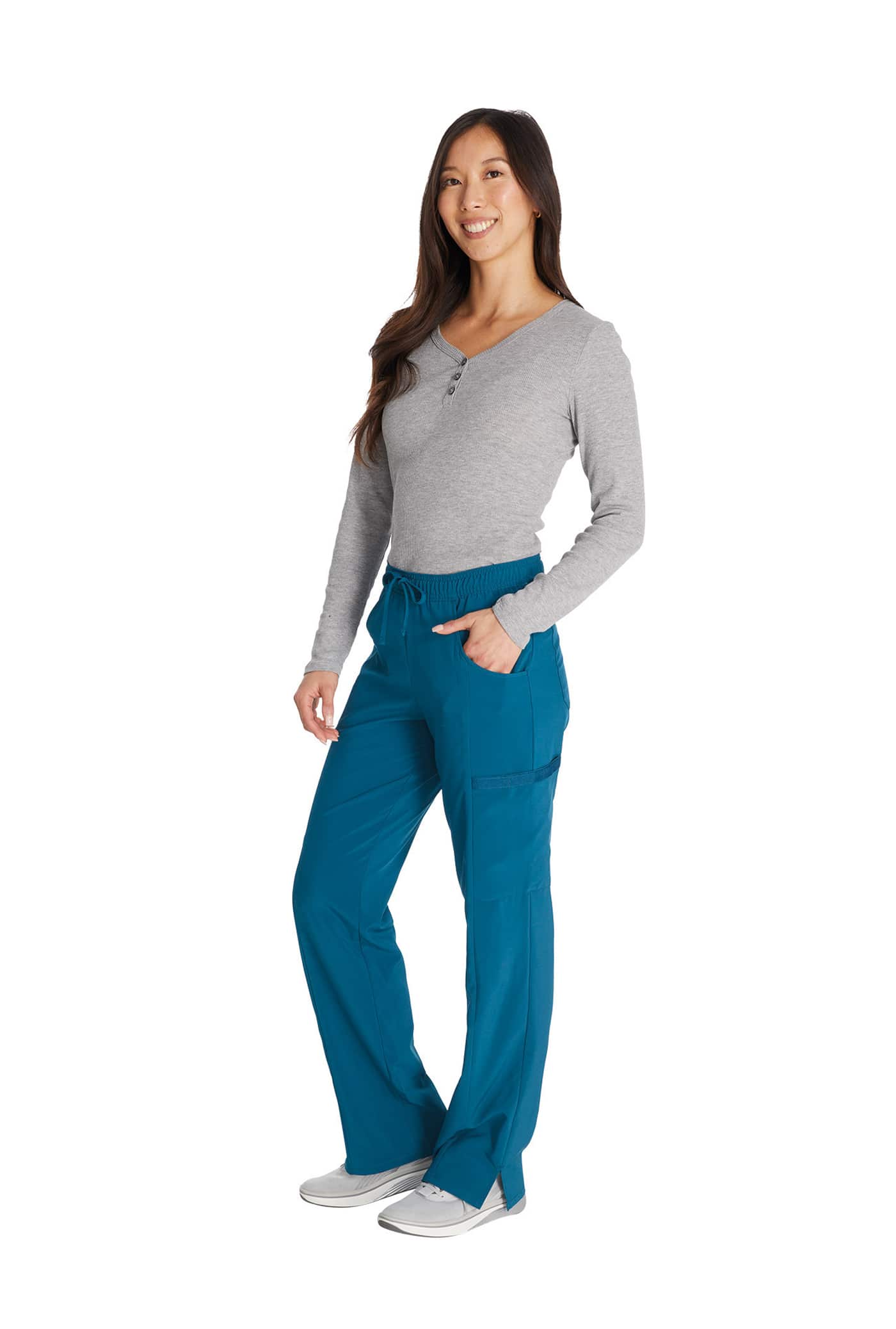 Damenhose mit mittlerem Bund und Kordelzug