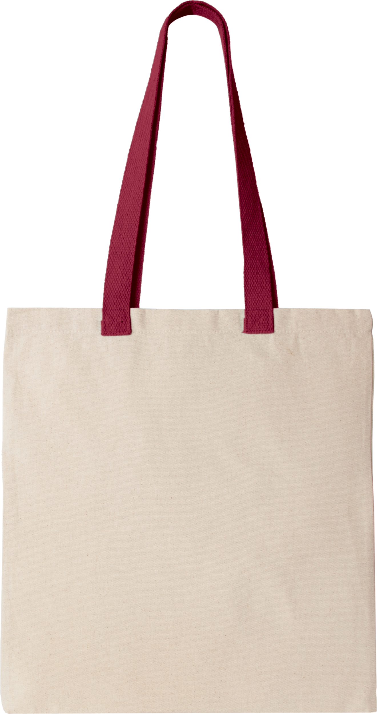 Flache Shoppingtasche aus Tuch mit kontrastfarbenem Griff