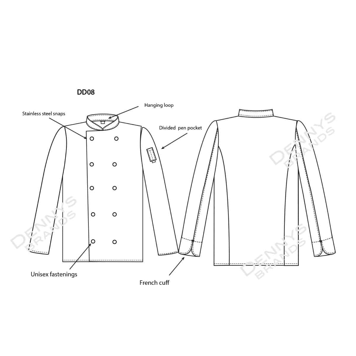 Long Sleeve Snap Stud Fastening Jacket