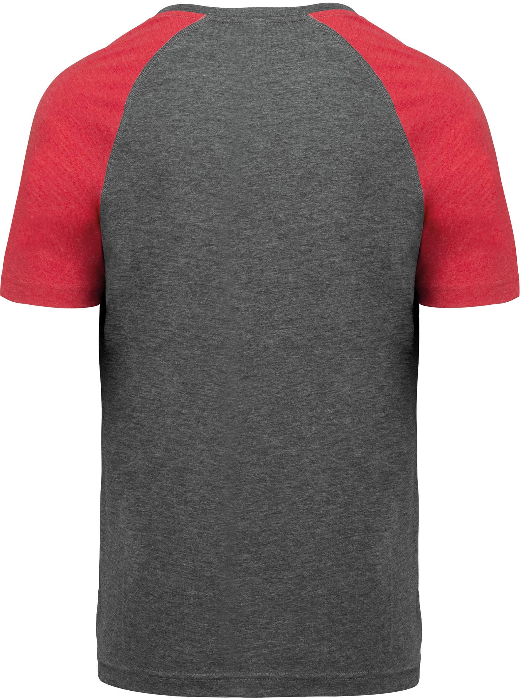 Zweifarbiges Triblend Sport-T-Shirt mit kurzen Ärmeln für Erwachsene