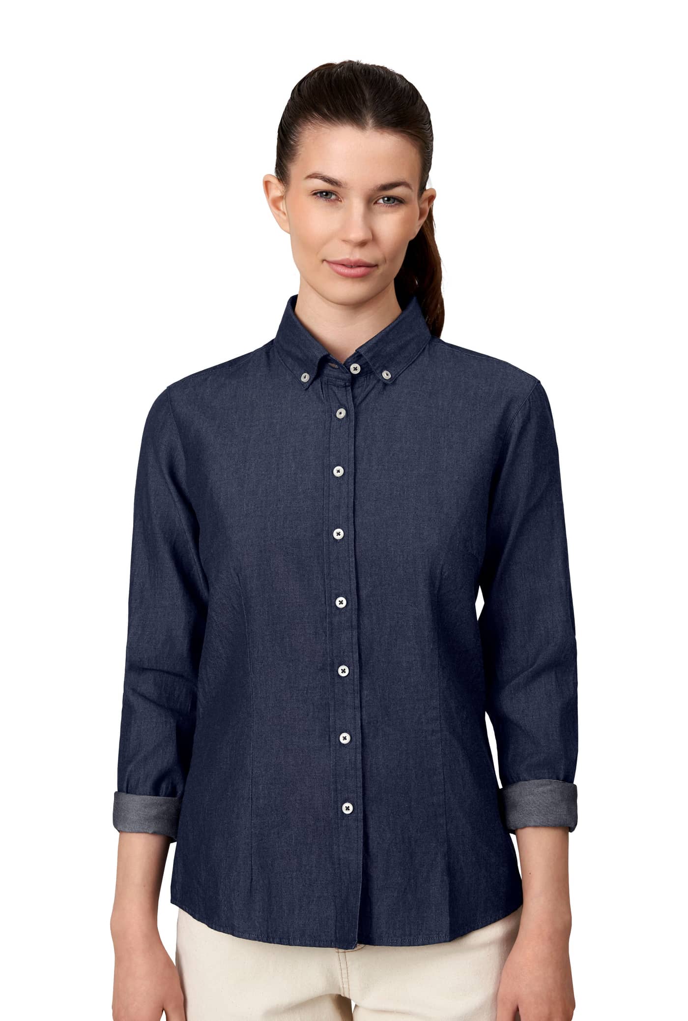 Moderne weiche SEVEN SEAS Denimbluse für Damen