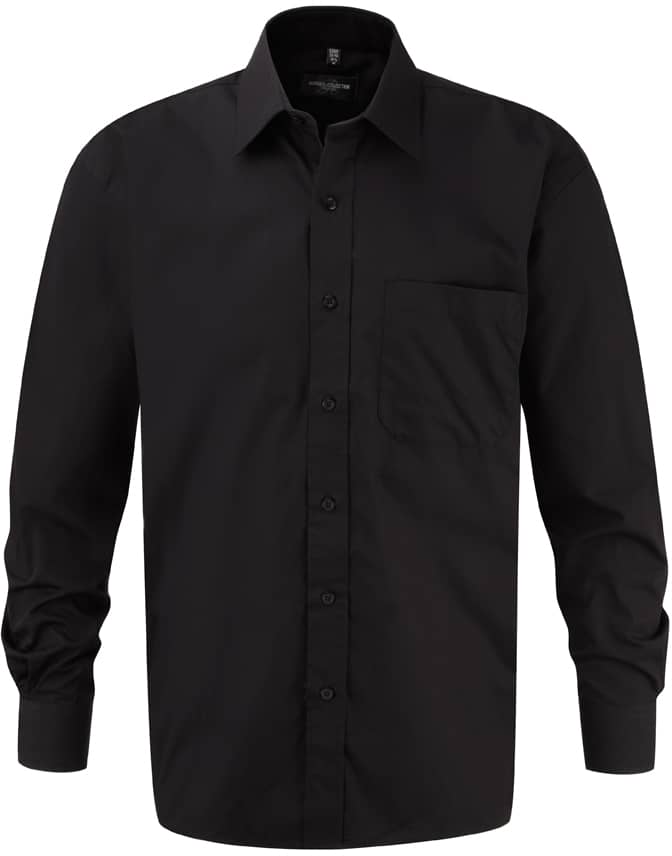 Men's Long Sleeve Classic Pure Cotton Poplin Shirt