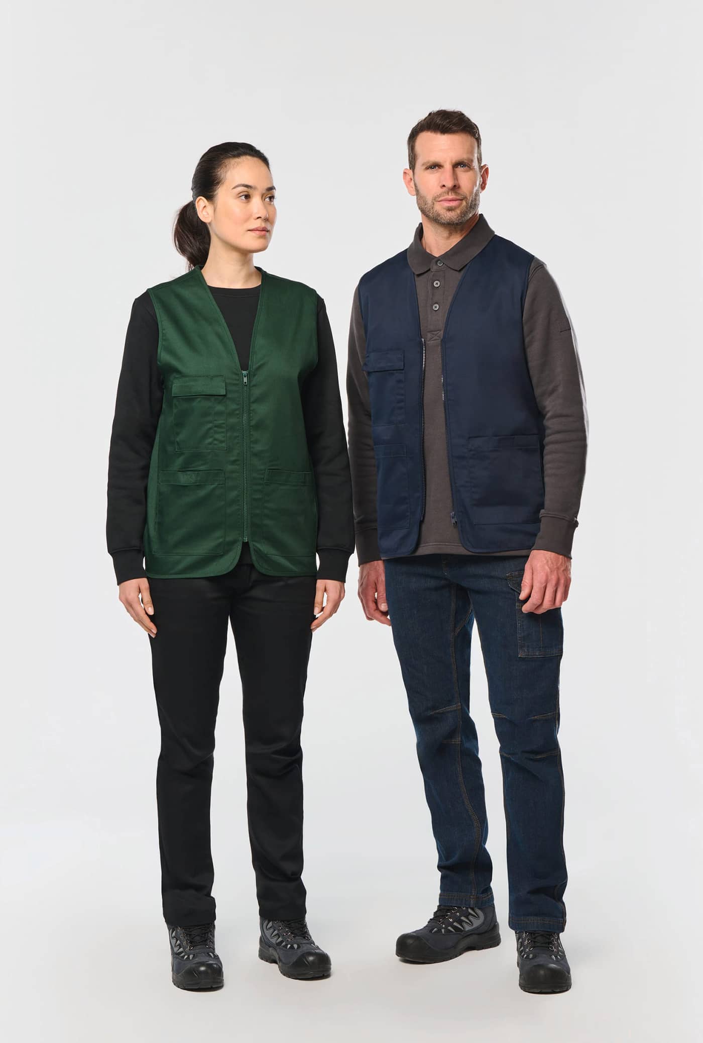 Unisex-Weste aus  Baumwollpolyester mit mehreren Taschen