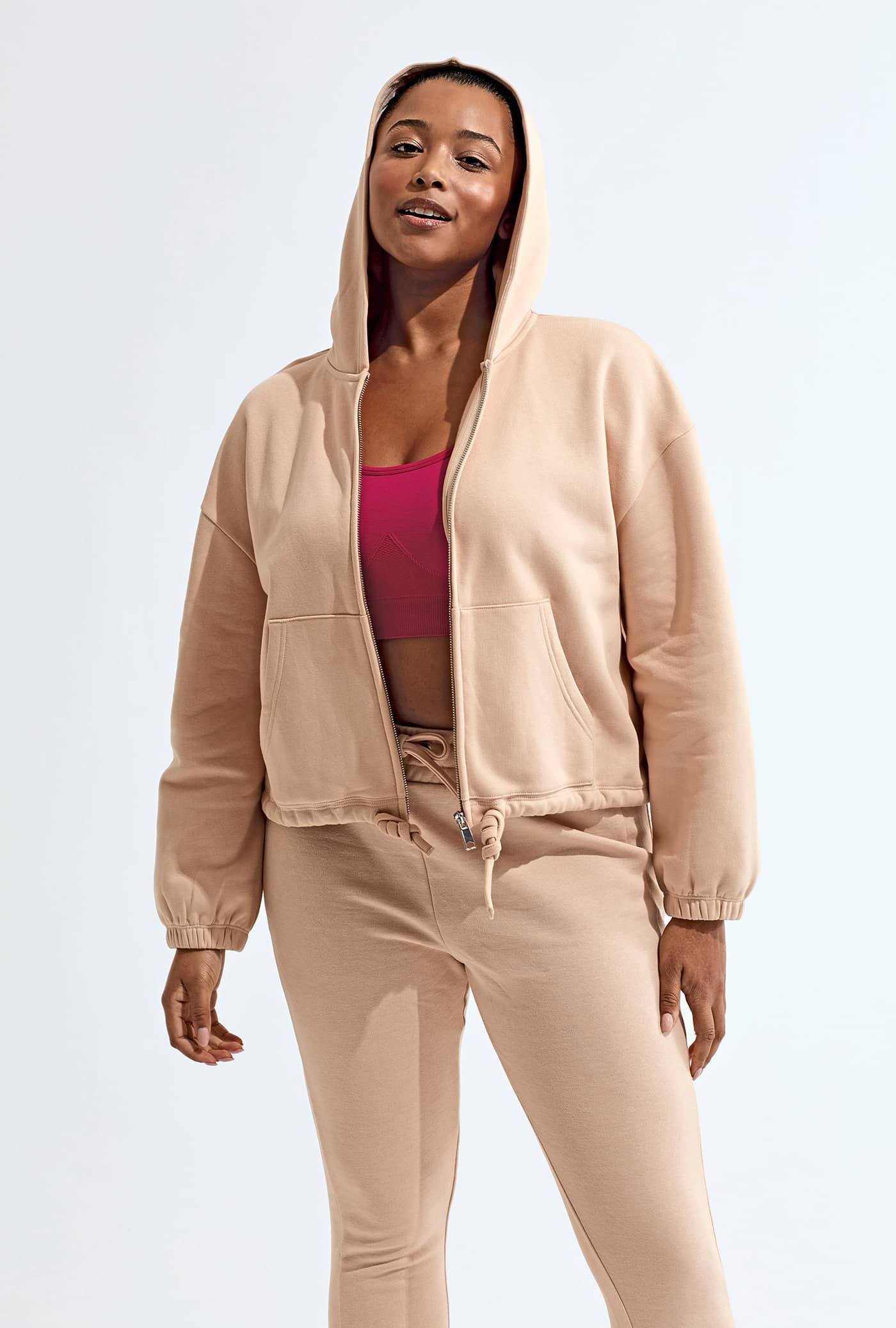 Women´s Recycled Drawstring Full-Zip Hoodie