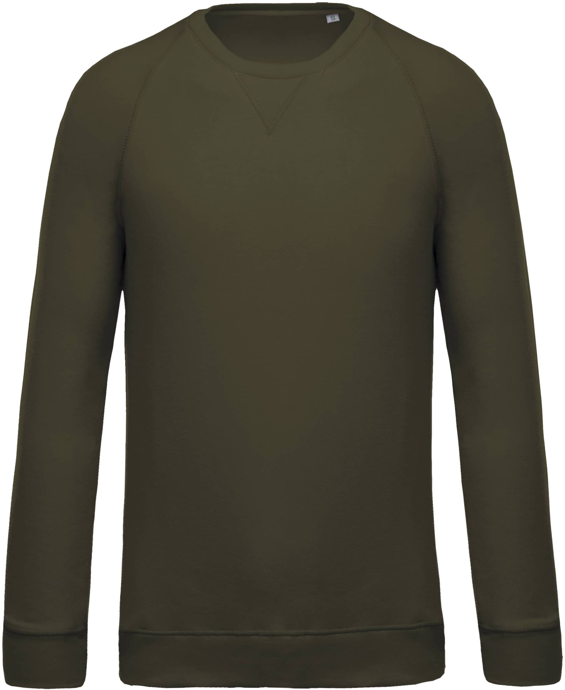 Herren Sweatshirt Bio-Baumwolle Rundhalsausschnitt Raglanärmel