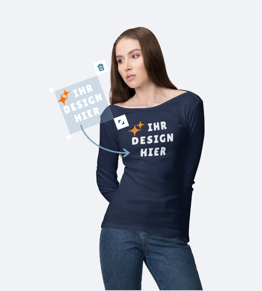 damen longsleeves veredeln lassen