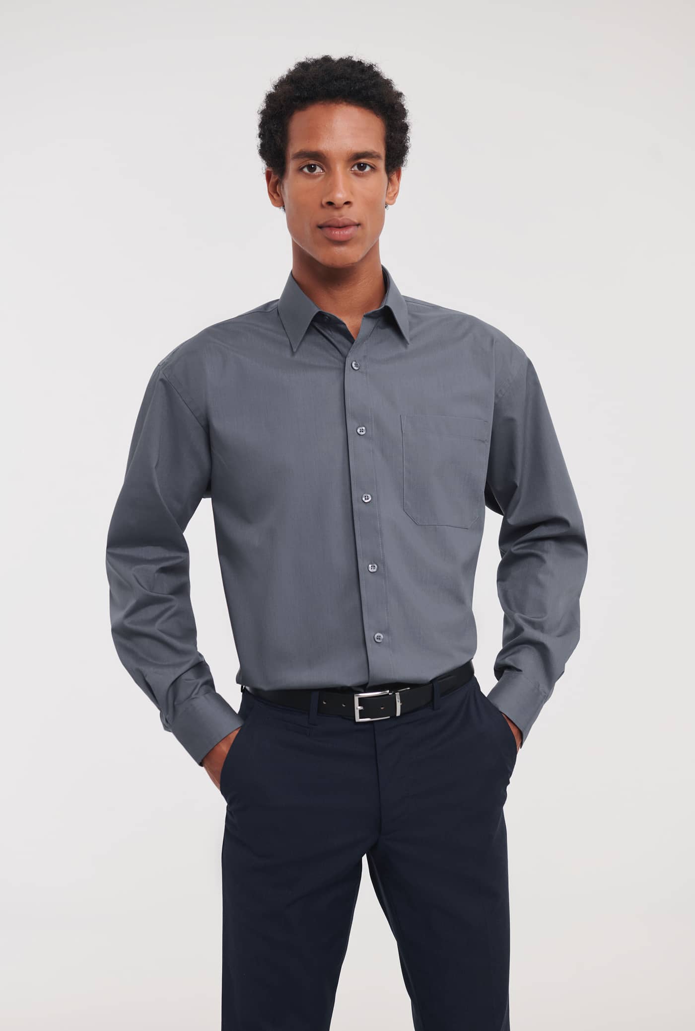 Men's Long Sleeve Classic Polycotton Poplin Shirt
