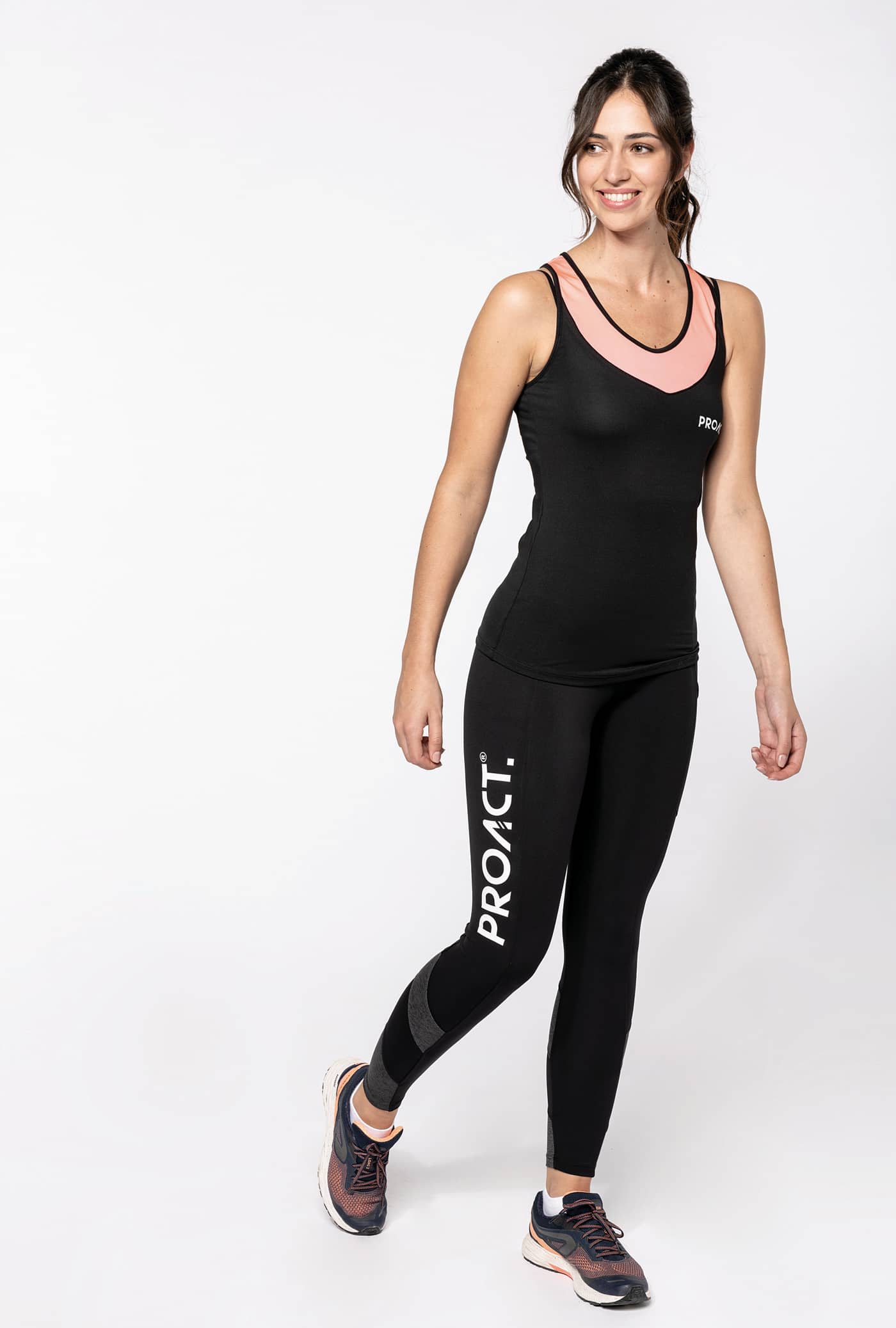 Zweifarbige Damen-Leggings - Black / Dark Grey Heather