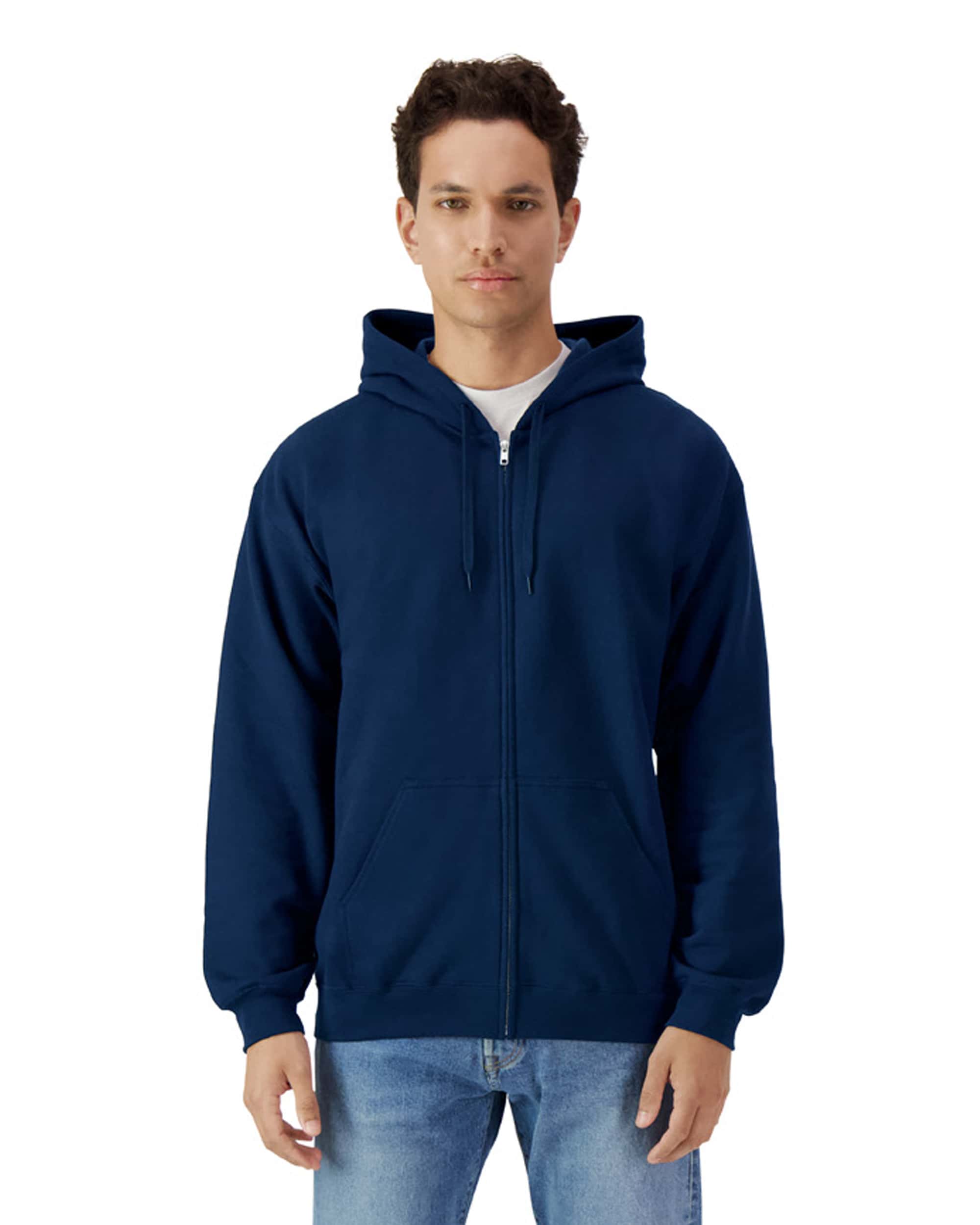 Softstyle® Midweight Fleece Adult Full Zip Hooded Sweatshirt
