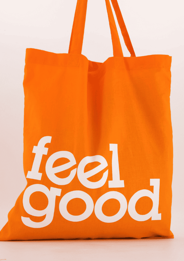 Bedruckte Baumwolltasche für Referenzkunde Feel Good