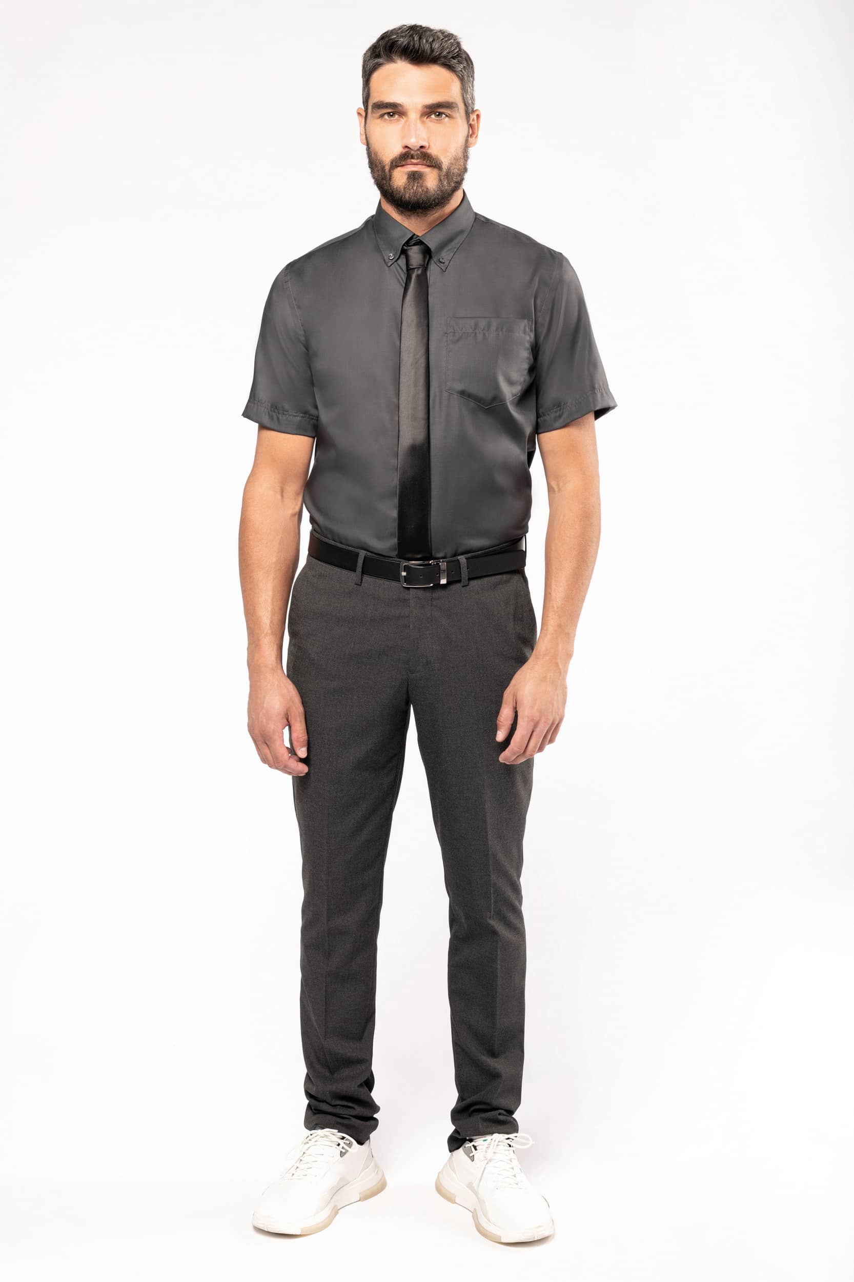 Herren Kurzarmhemd Bügelfrei Micro Twill