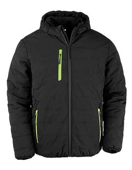 Recycled Black Compass Padded Winter Jacket