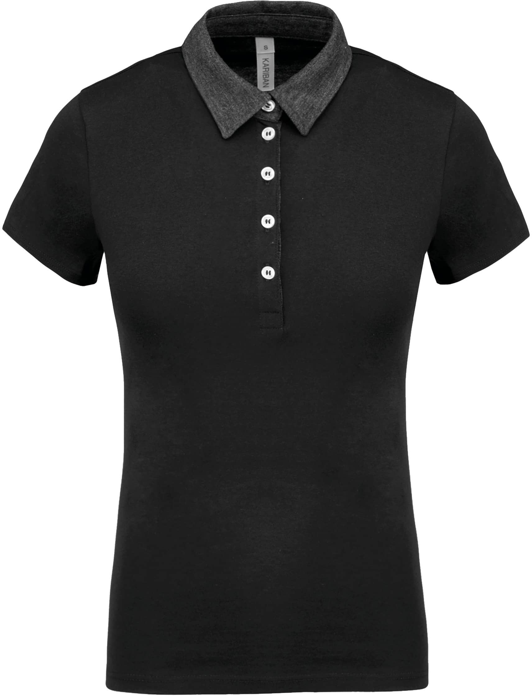 Zweifarbiges Jersey-Polohemd für Damen
