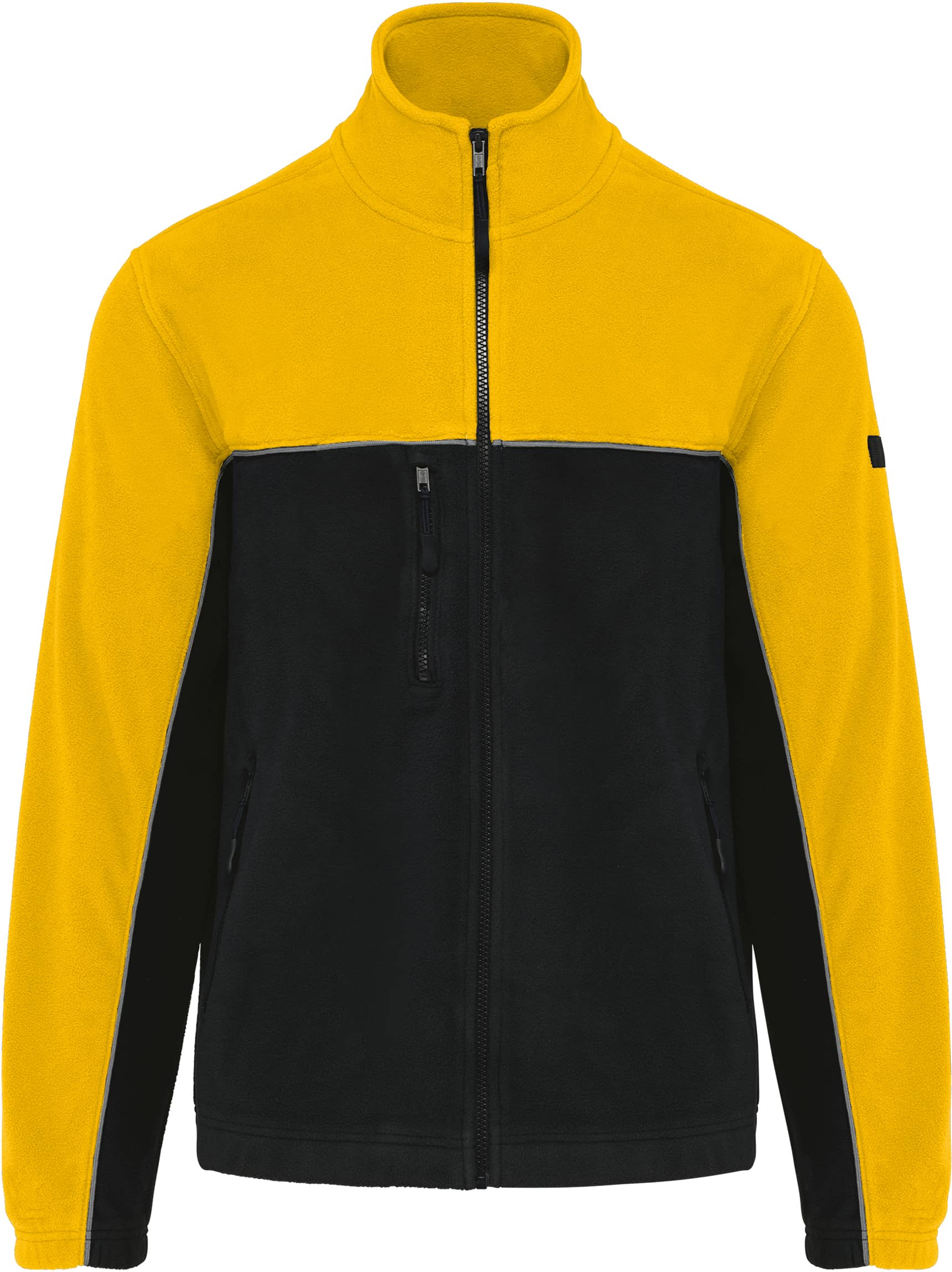 Zweifarbige, umweltfreundliche Unisex-Fleecejacke