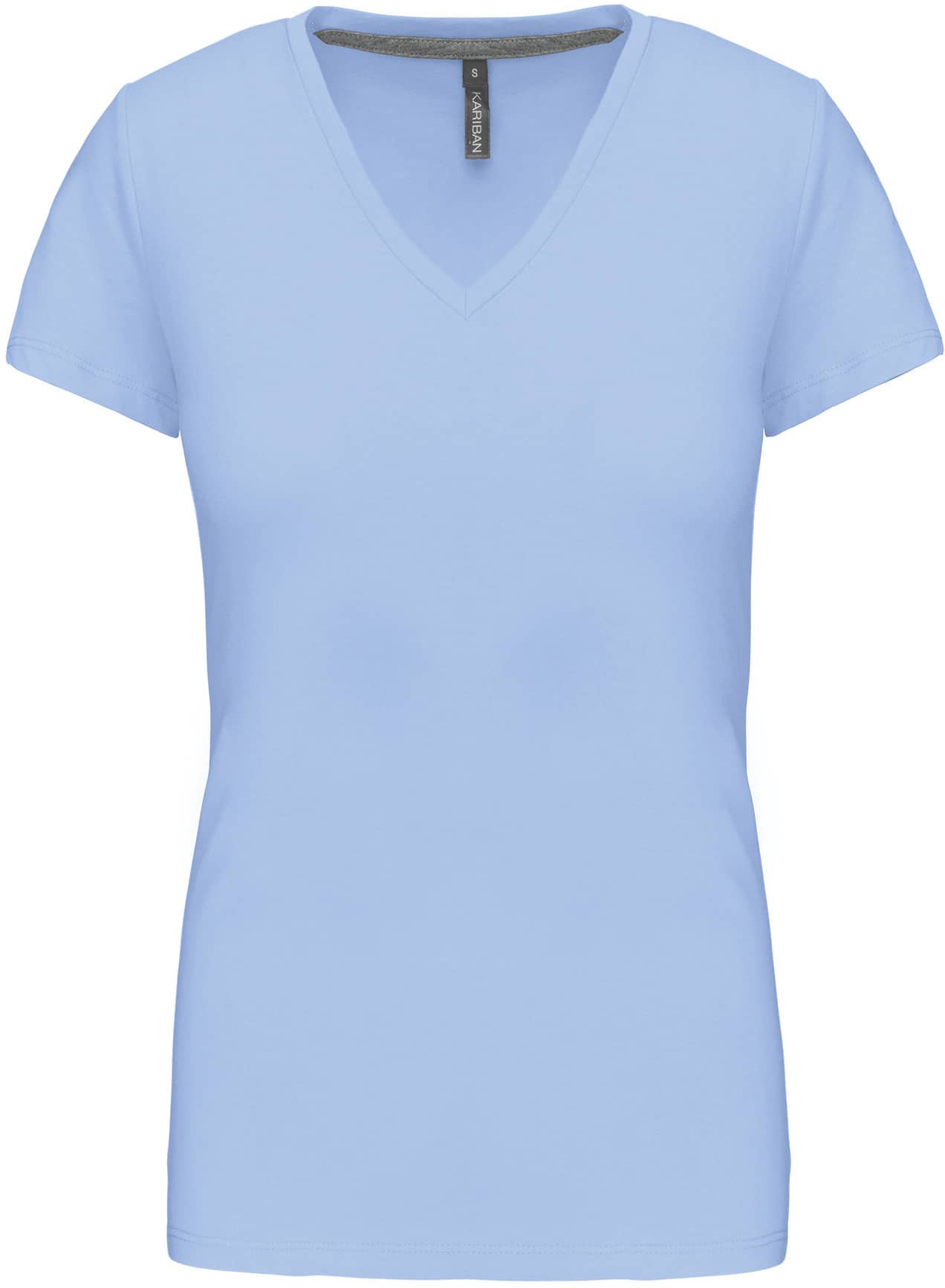 Ladies` Short-sleeved V-Neck T-Shirt
