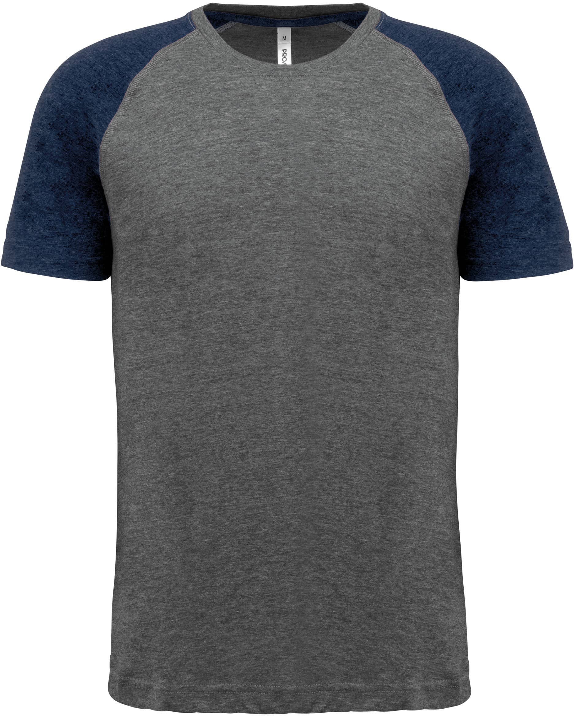 Zweifarbiges Triblend Sport-T-Shirt mit kurzen Ärmeln für Erwachsene
