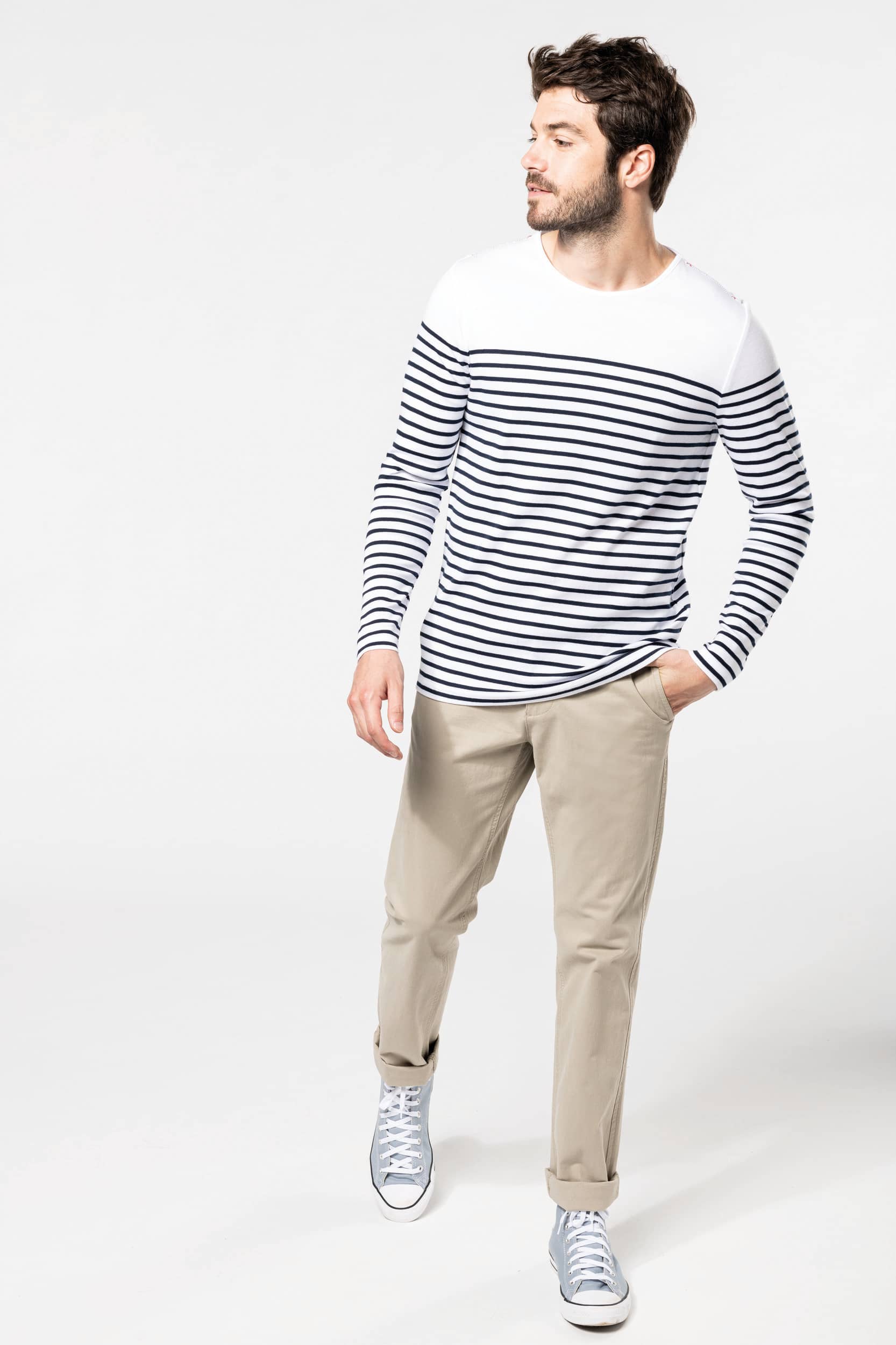 Herren-Marineshirt Langarm