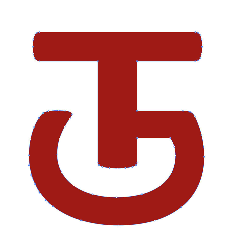 TG Logo als Vektorgrafik mit Bézierkurven