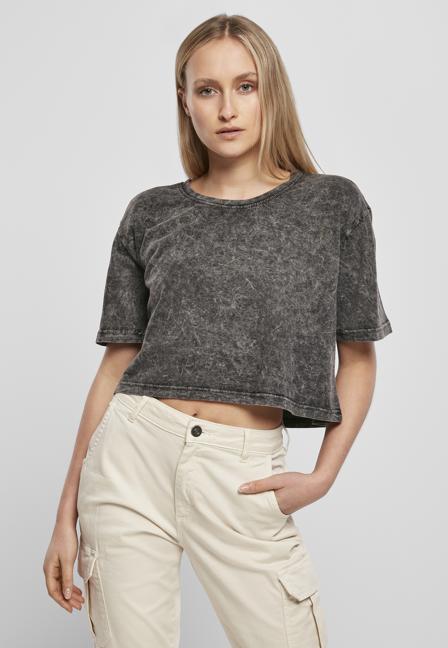 Ladies´ Acid Washed Cropped Tee