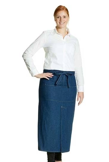 Jeans Bistro Apron With Split and Pocket