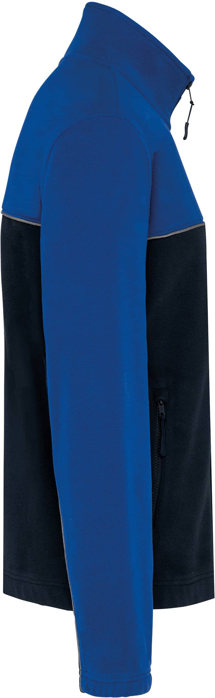 Zweifarbige, umweltfreundliche Unisex-Fleecejacke