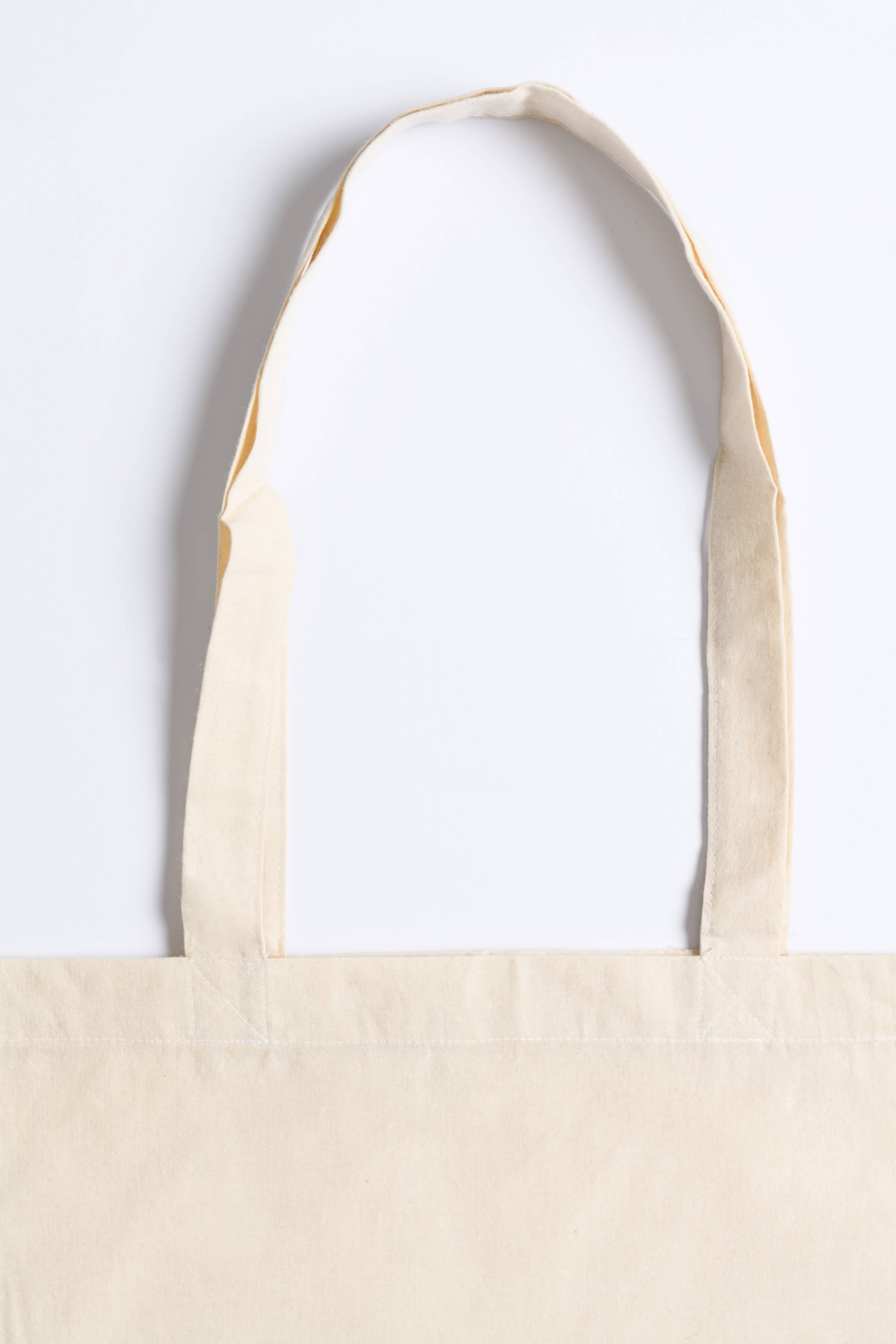Cotton Bag Side Fold Long Handles