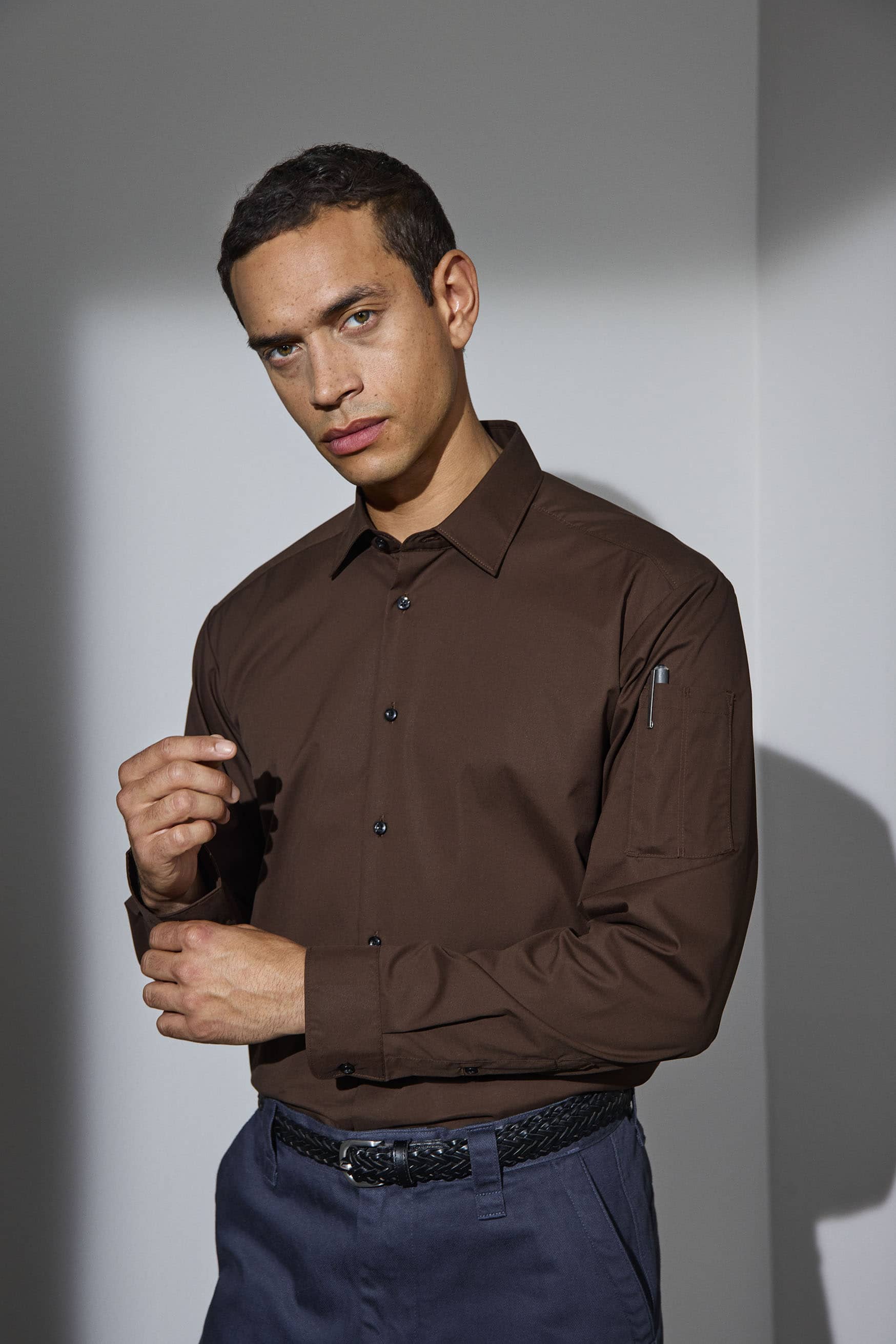 Seven Seas Poplin Stretch Herren Hemd