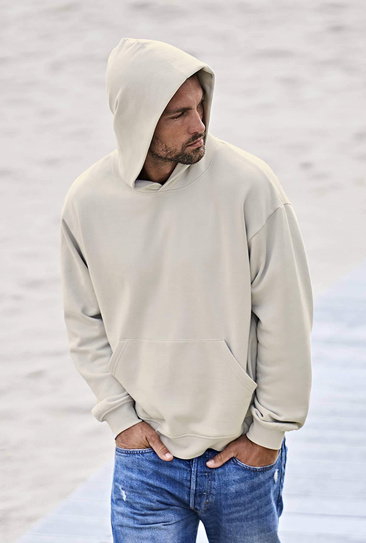 UNLABELED Heavy Loose Fit Hooded Sweatshirt