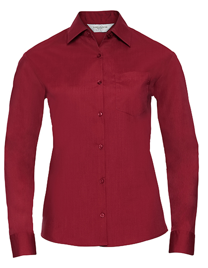 Ladies' Long Sleeve Classic Polycotton Poplin Shirt