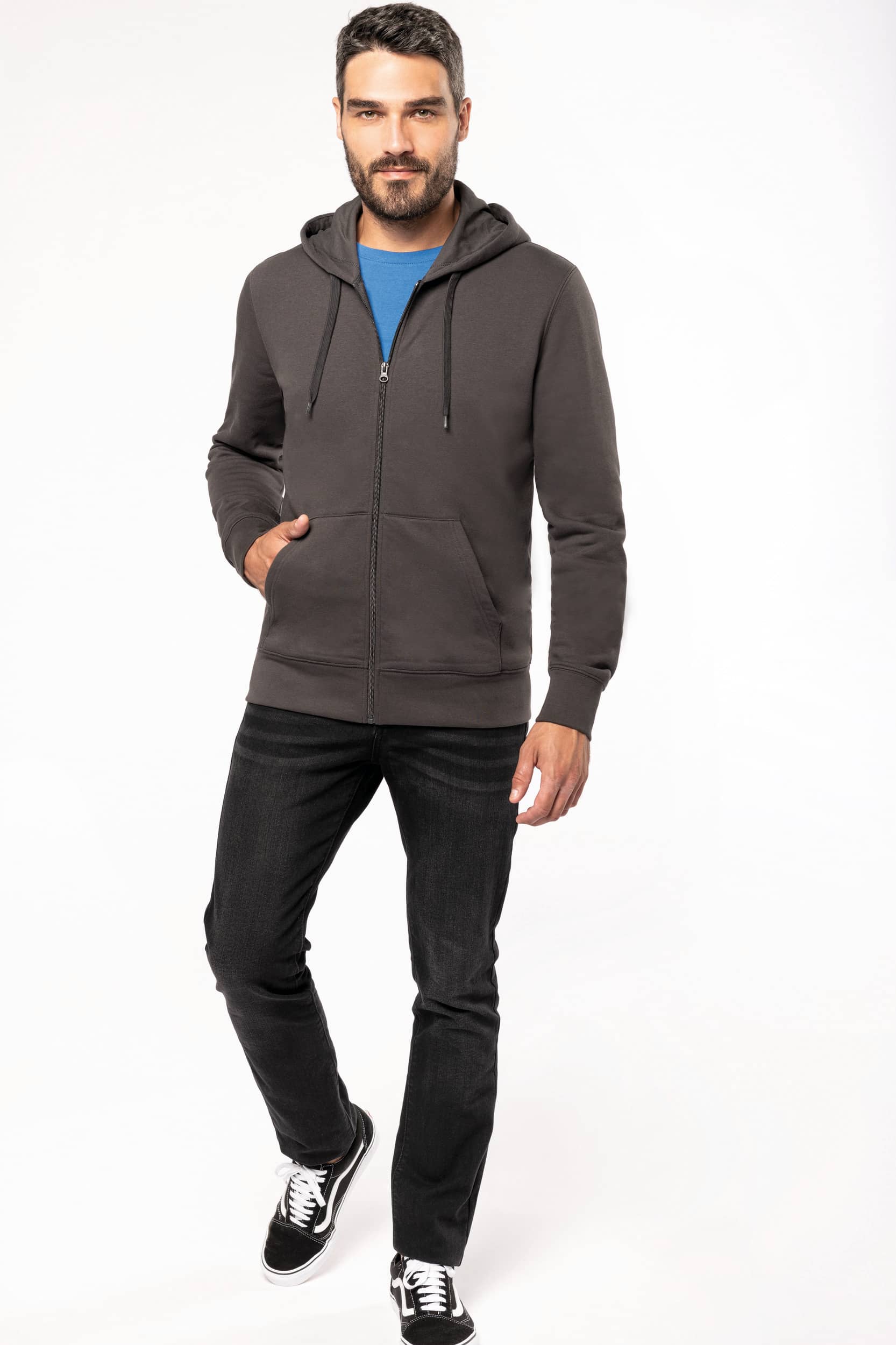Umweltfreundliches Kapuzensweatshirt mit Reißverschluss Herren