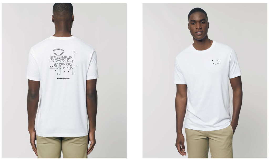 Farbwechsel-Mockup: Druck auf weißem T-Shirt