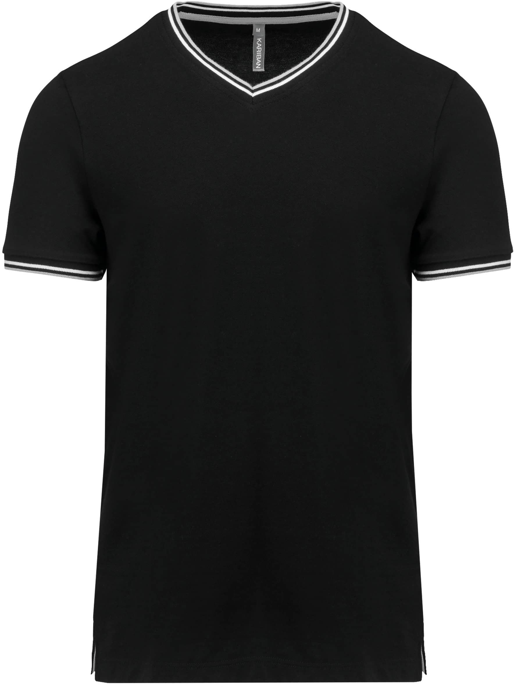 T-Shirt aus Piqué-Trikot mit V-Ausschnitt für Herren