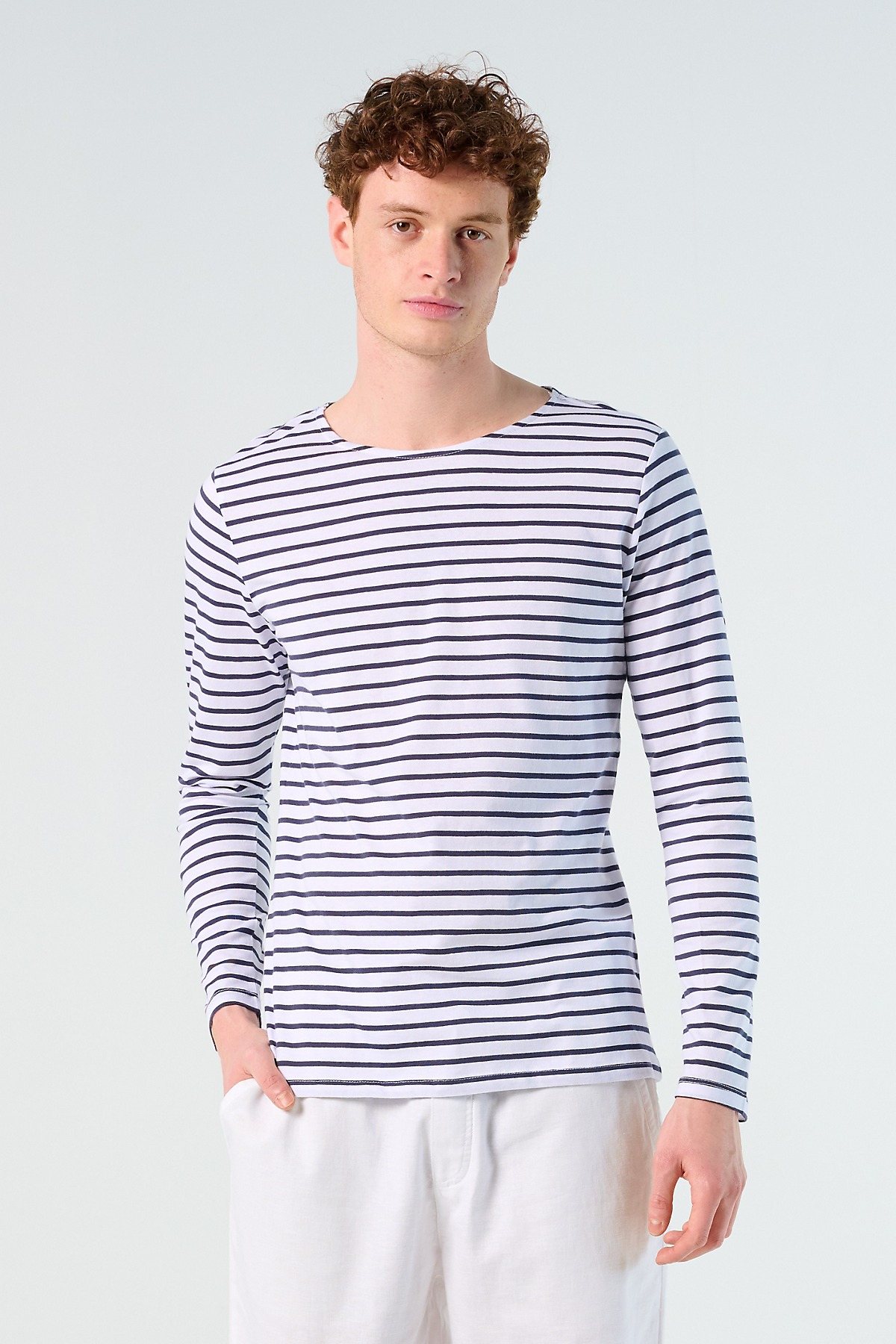 Men´s Long Sleeve Striped T-Shirt Marine