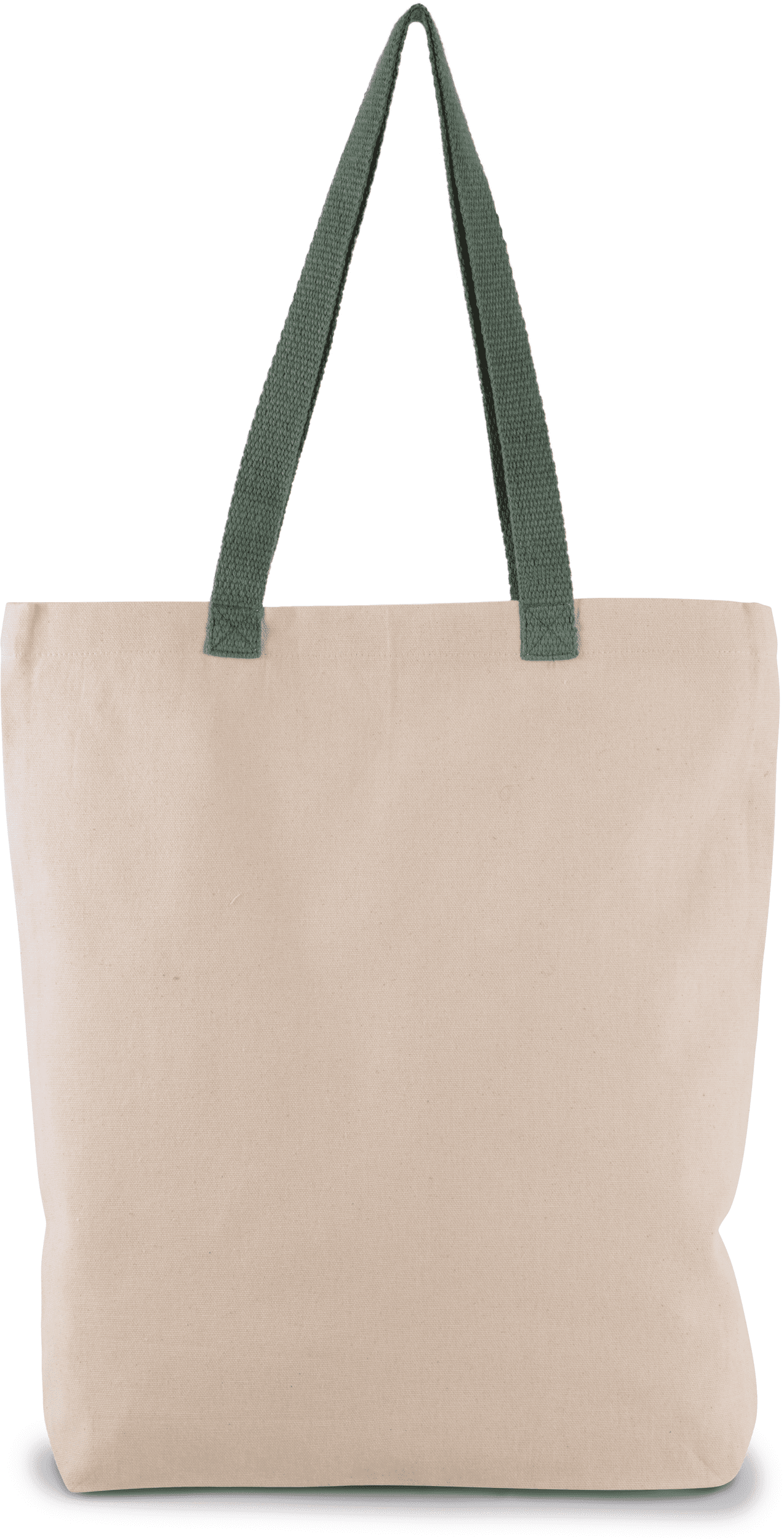 Shoppingtasche mit Seitenfalte und kontrastfarbenem Griff