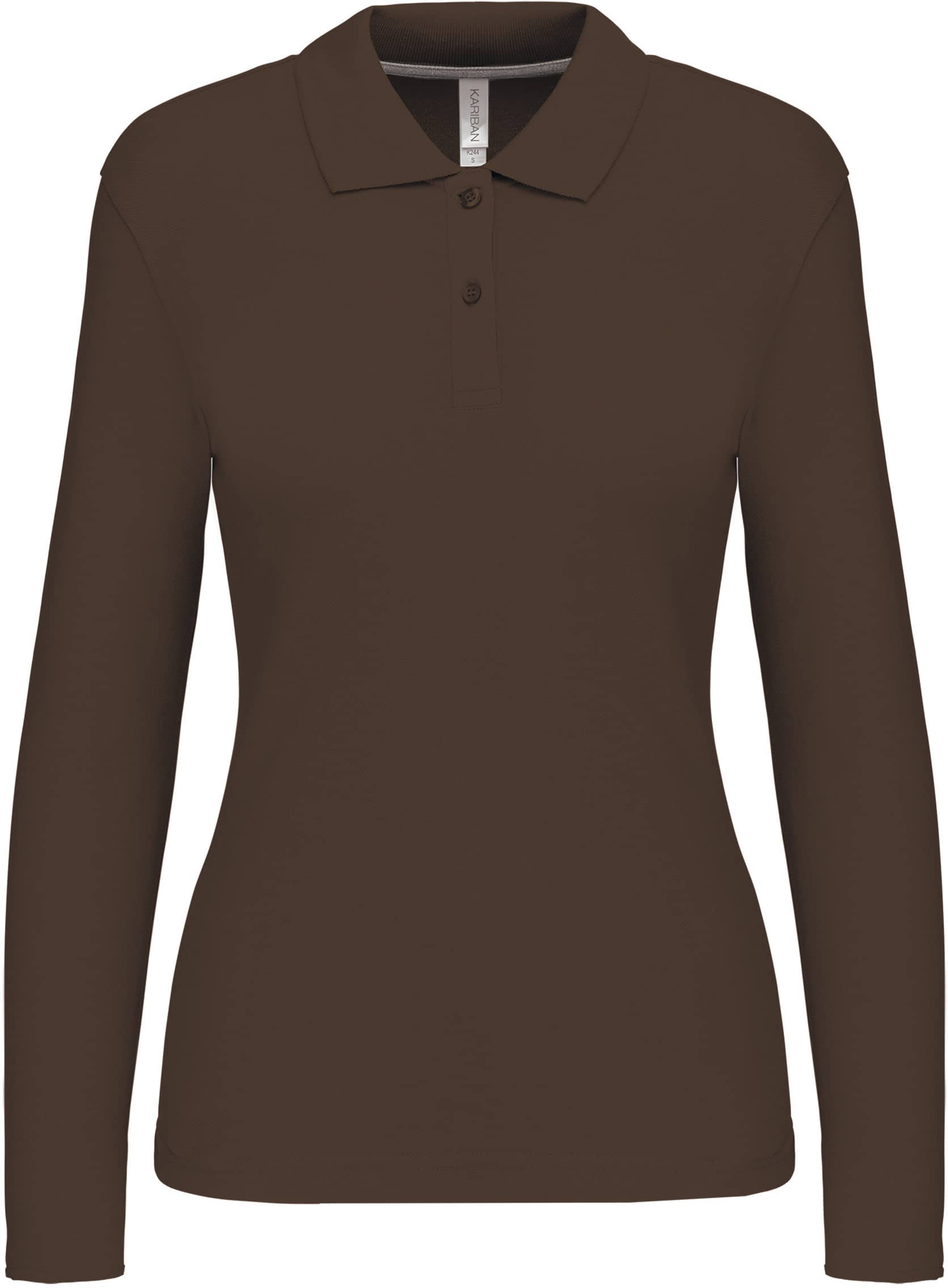 Damen Piqué Poloshirt Langarm
