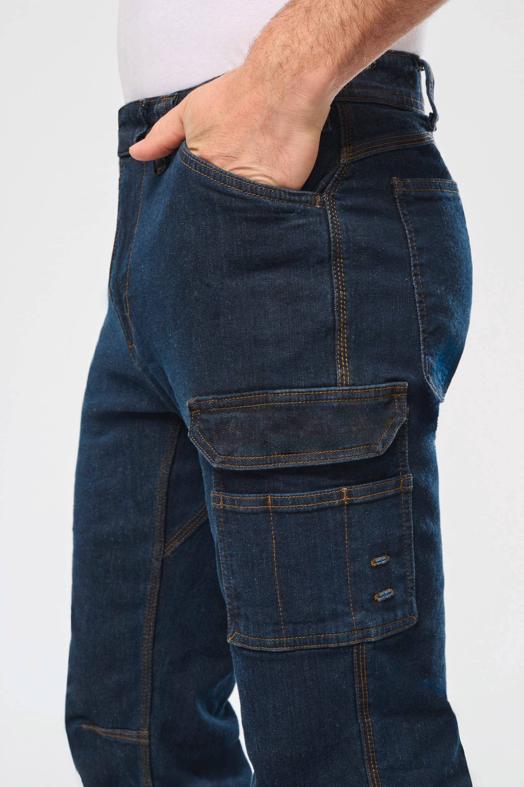Denim-Herrenhose mit mehreren Taschen