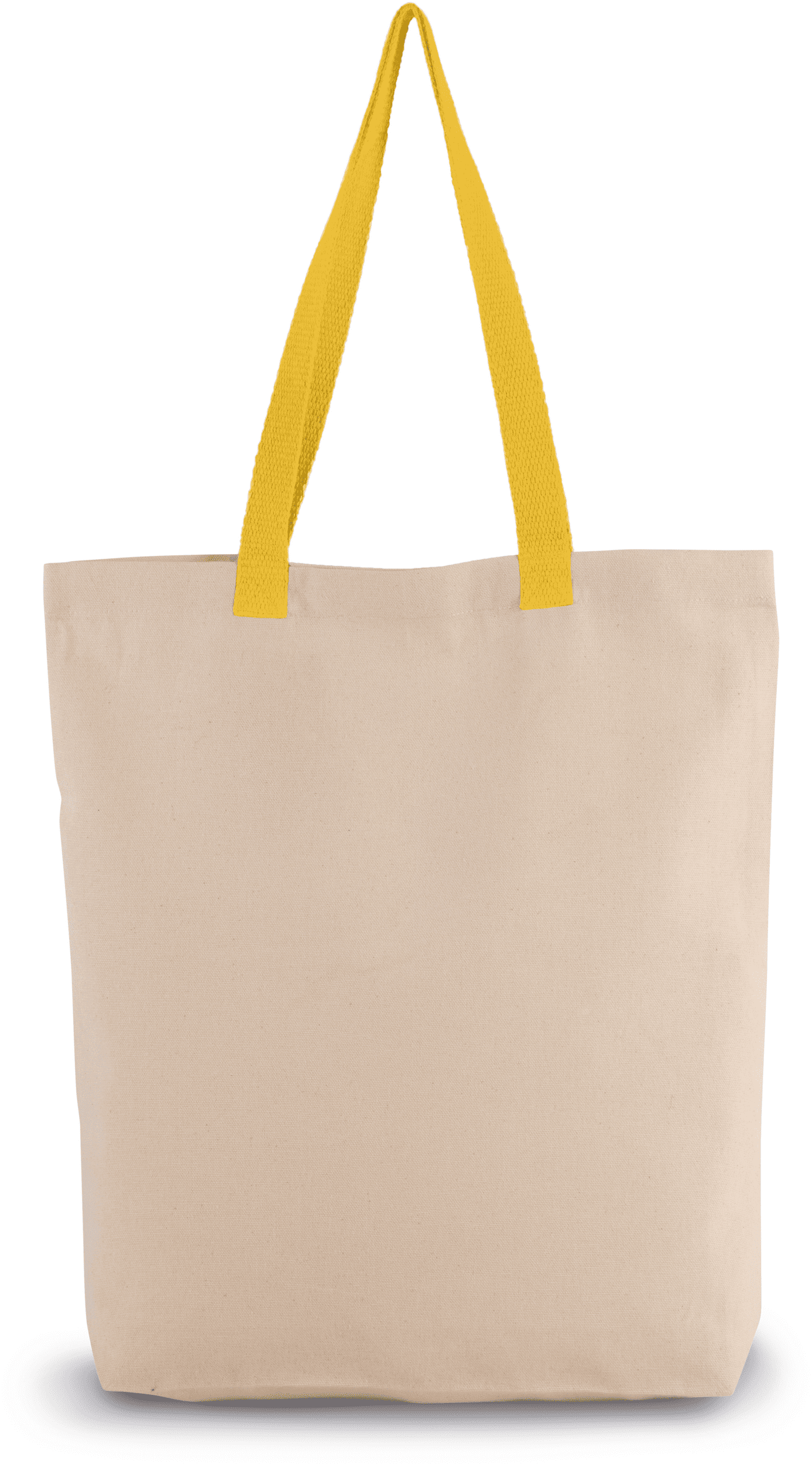 Shoppingtasche mit Seitenfalte und kontrastfarbenem Griff