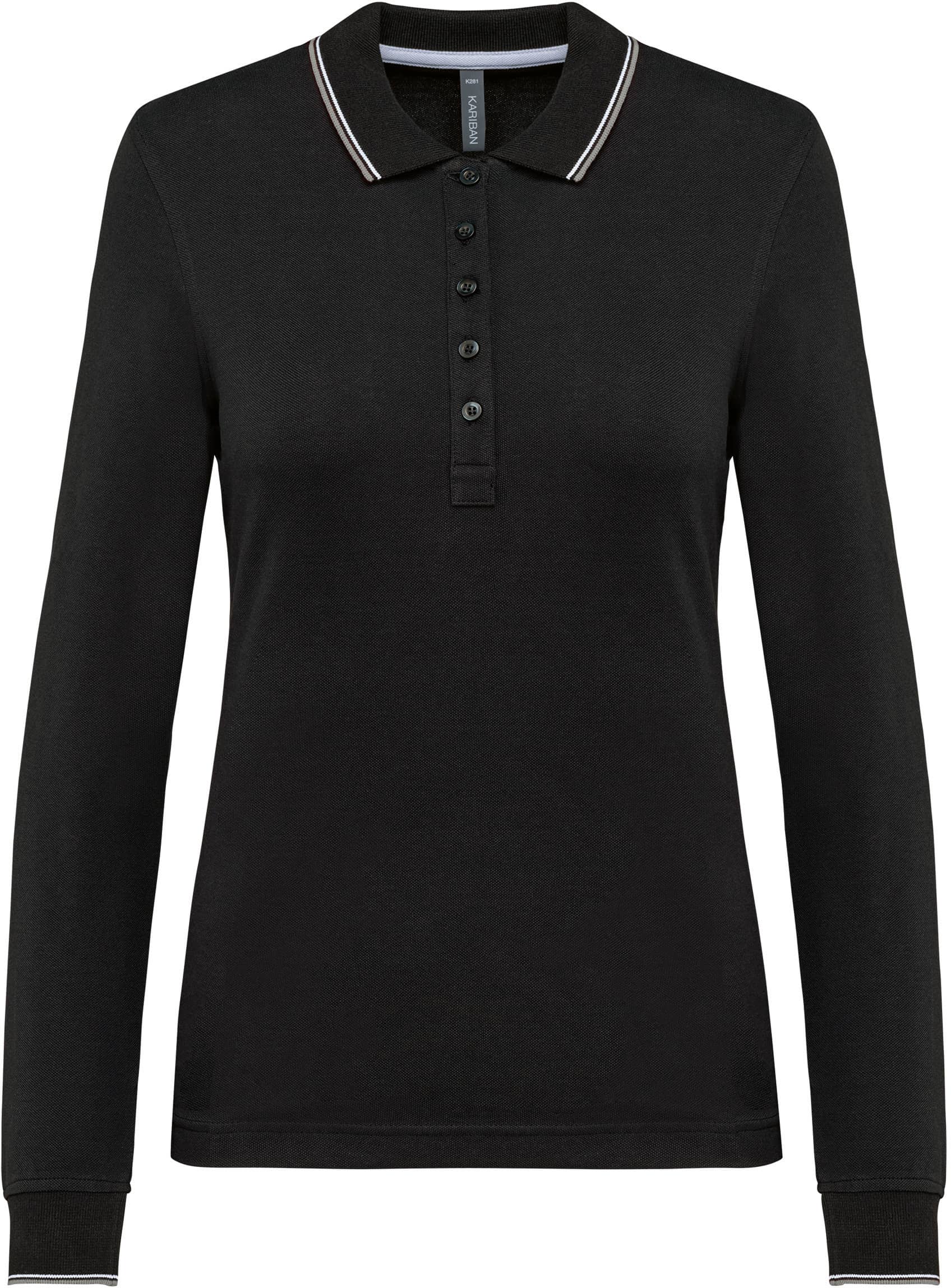 Langarm-Polohemd aus Piqué für Damen