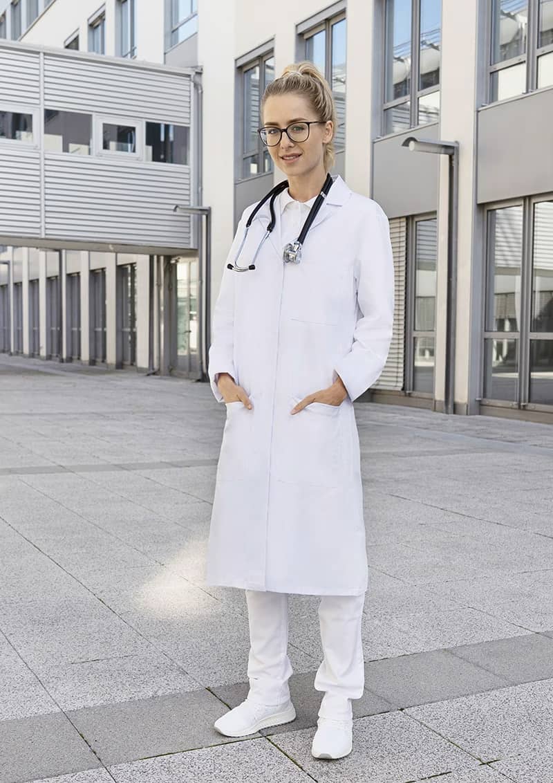 Damenkittel mit verdeckter Knopfleiste