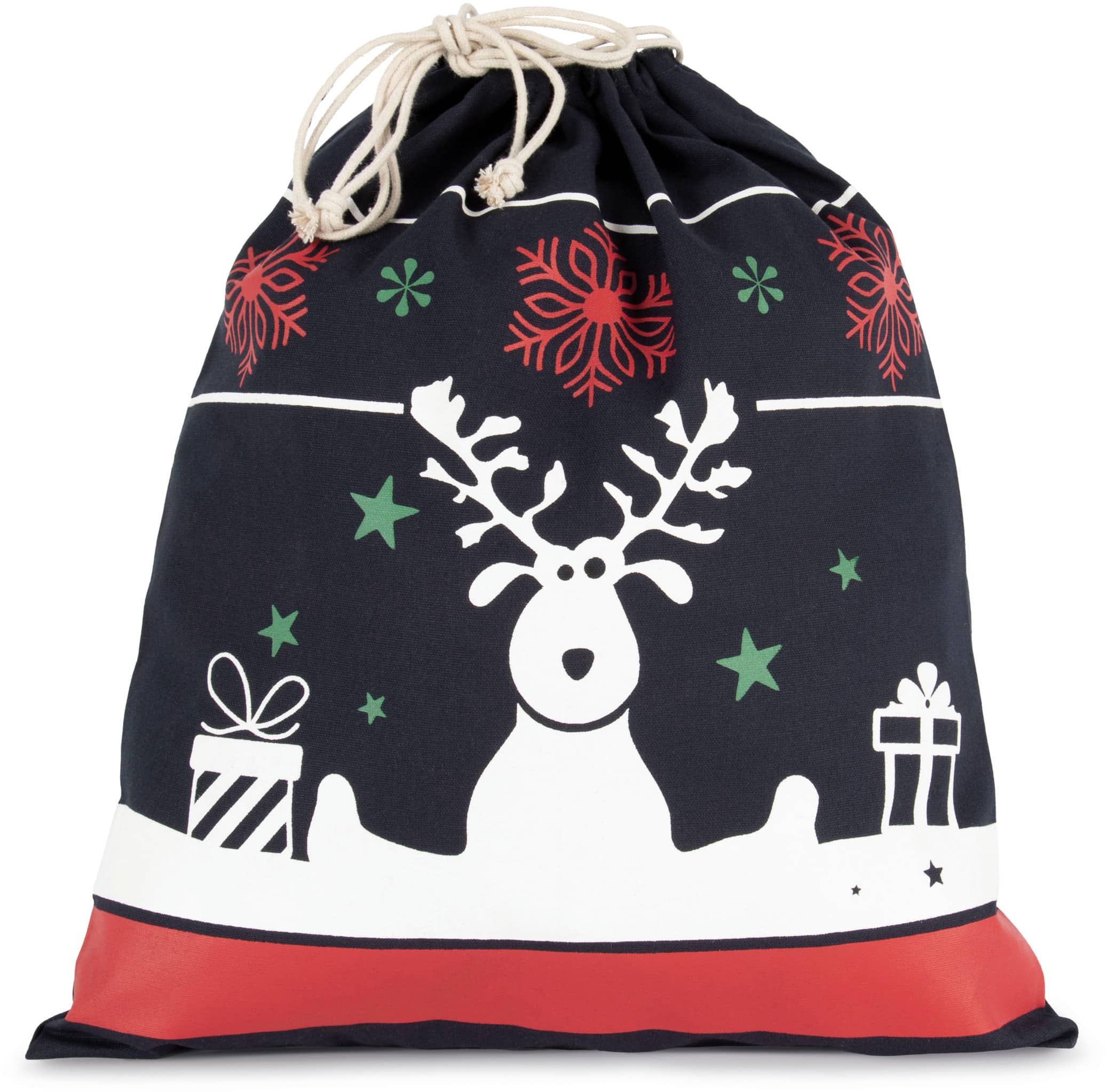 Tasche mit Kordel und Weihnachtsmotiven