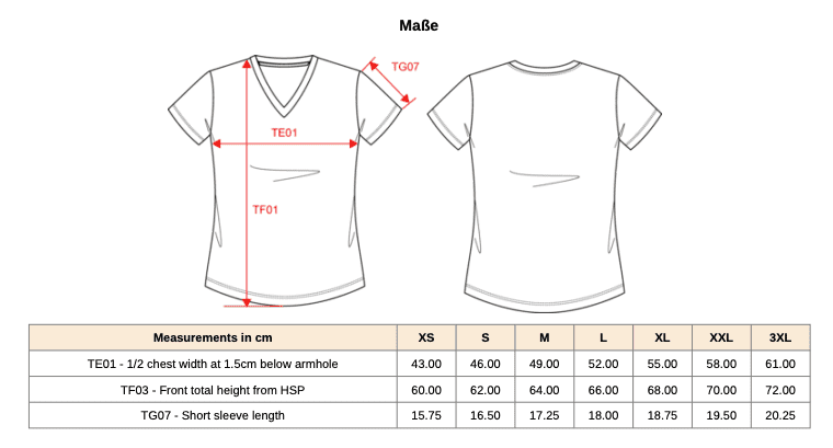 Damen-T-Shirt Bio 150IC mit V-Ausschnitt