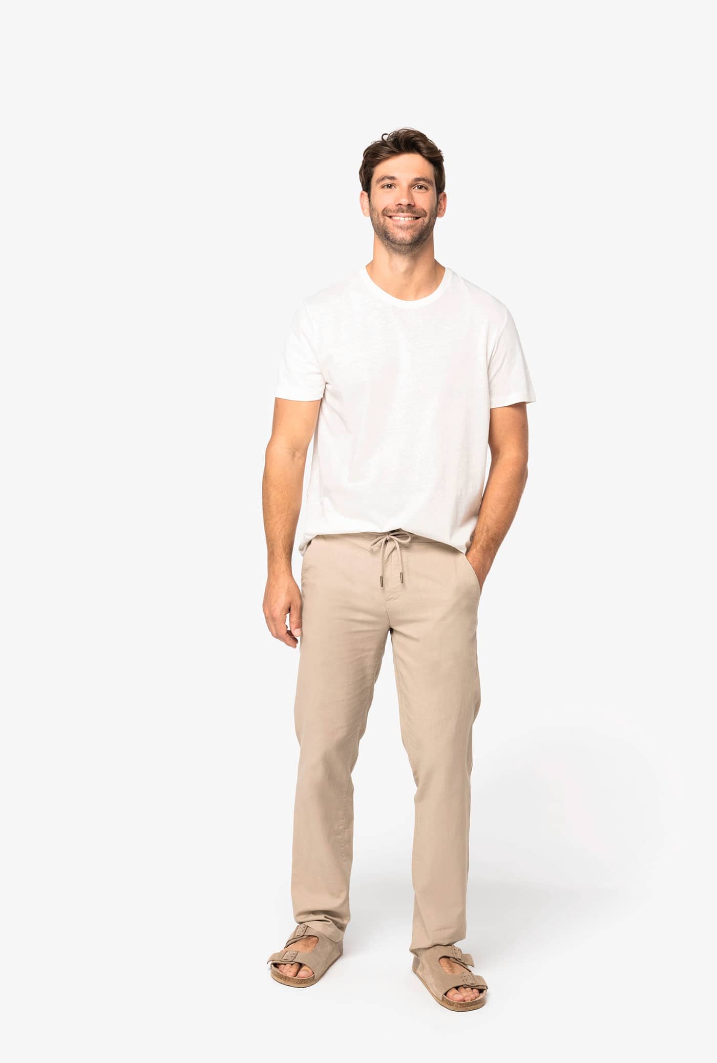 Umweltfreundliche Herrenhose aus Bio-Leinen und Bio-Baumwolle