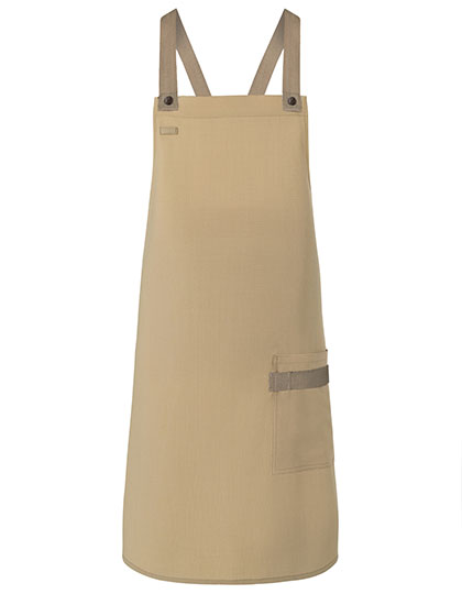 Latzschürze Urban-Look mit Kreuzbändern und Tasche