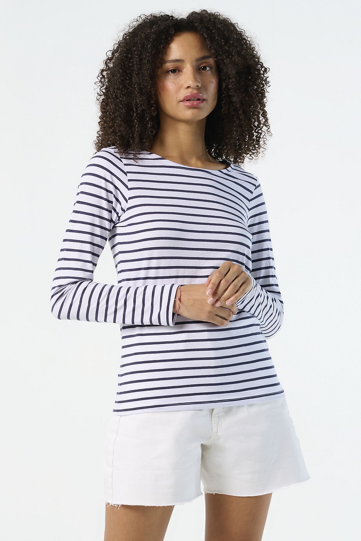 Women´s Long Sleeve Striped T-Shirt Marine