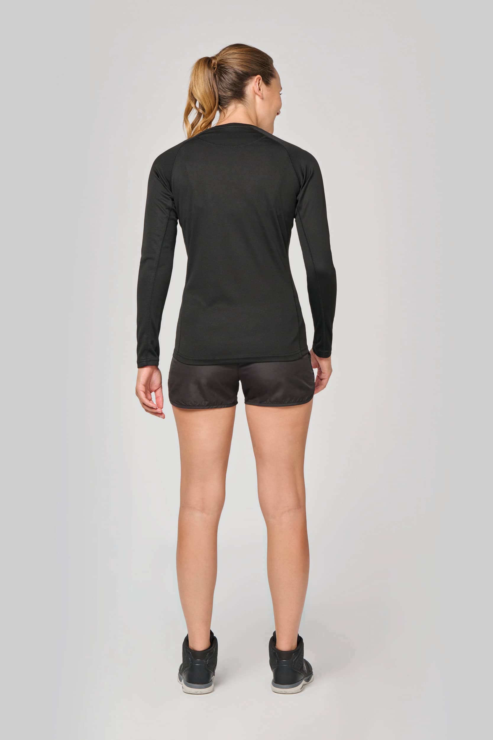 Damen Basic Sport Funktionsshirt Langarm - Standardfarben und Weiß