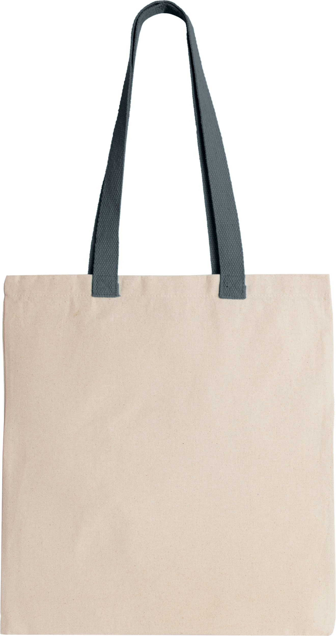 Flache Shoppingtasche aus Tuch mit kontrastfarbenem Griff