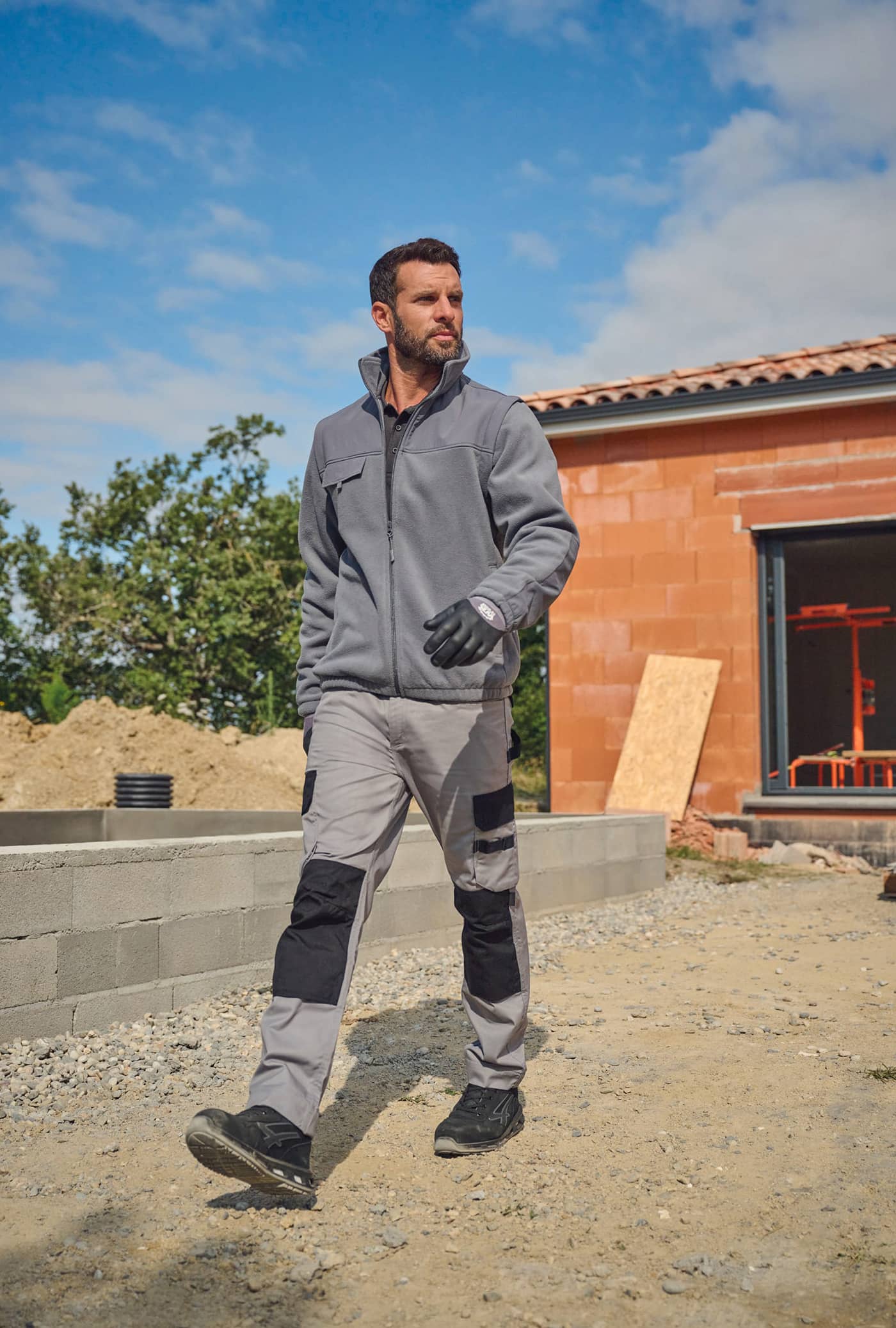 Zweifarbige Arbeitshose für Herren